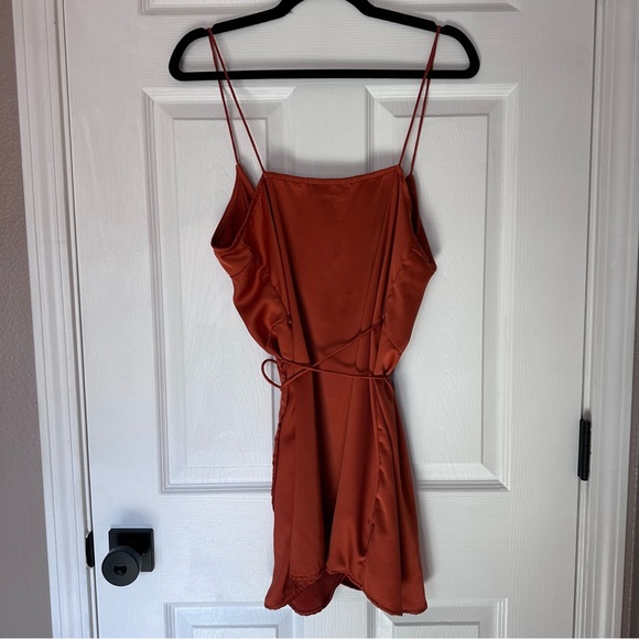Motel Rocks Rust Wrap Mini Dress - Picture 3 of 4